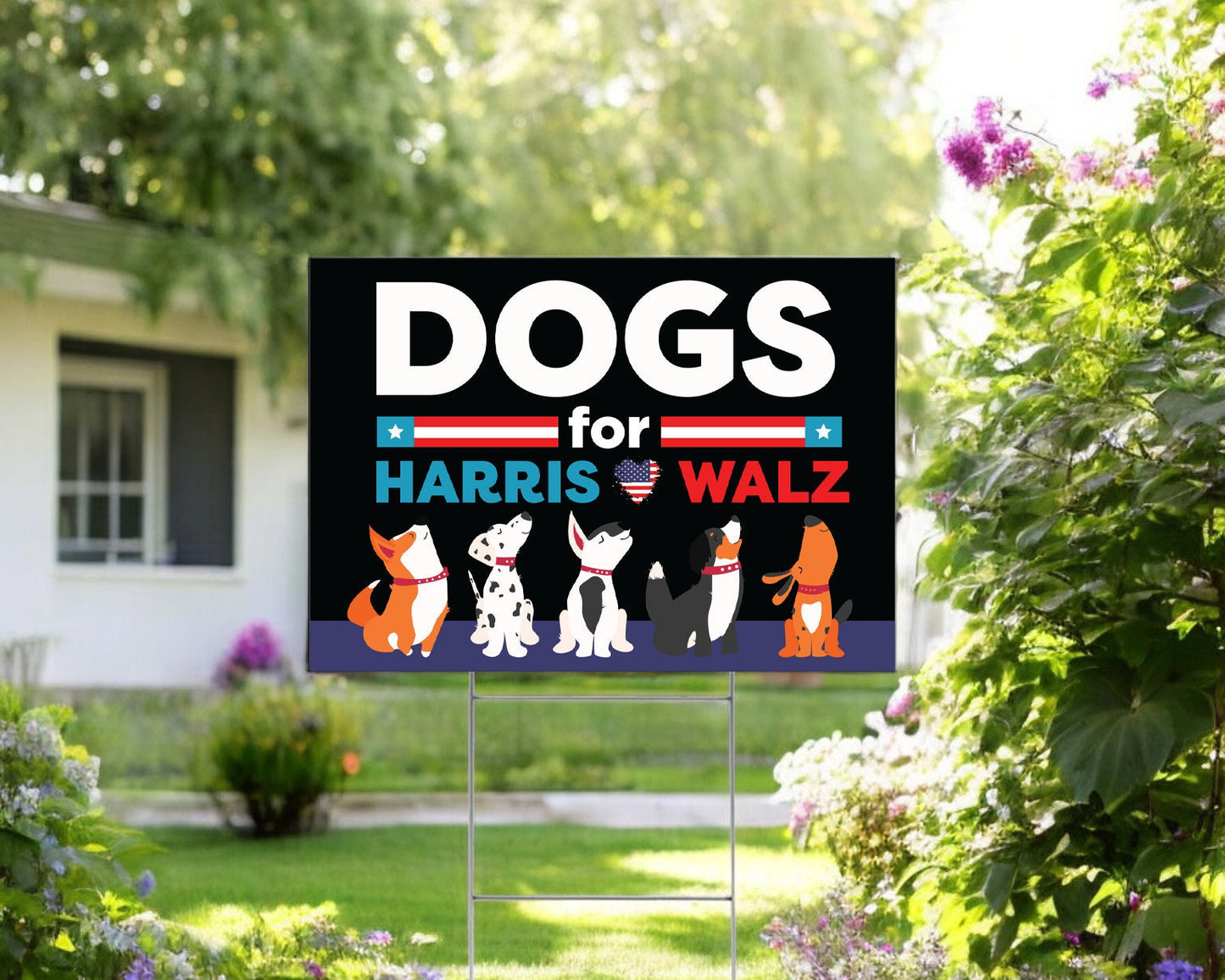 Dog For Harris Walz Yard Sign, Kamala Harris Yard Sign, Vote Kamala Yard Sign, Harris Walz Supporter Yard Sign, Democratic Yard Sign Gift