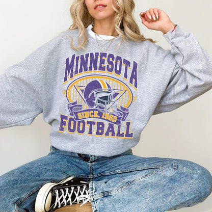 Minnesota Football Sweatshirt Viking Sweatshirt Crewneck Minnesota Football Crewneck Sunday Minnesota/ Minnesota Team Football Shirt