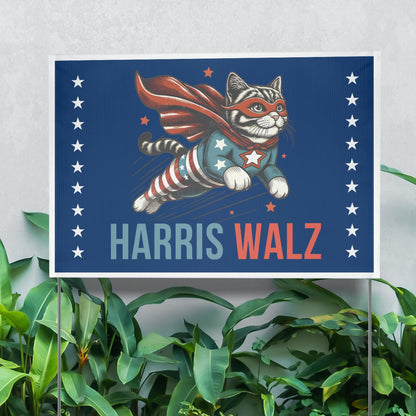 Harris Walz 2024 Yard Sign, 2024 Campaign Election Sign, Vote Kamala, Democrat, Lawn Protest Sign, Kamala Harris, Cat Ladies, Childless Cat