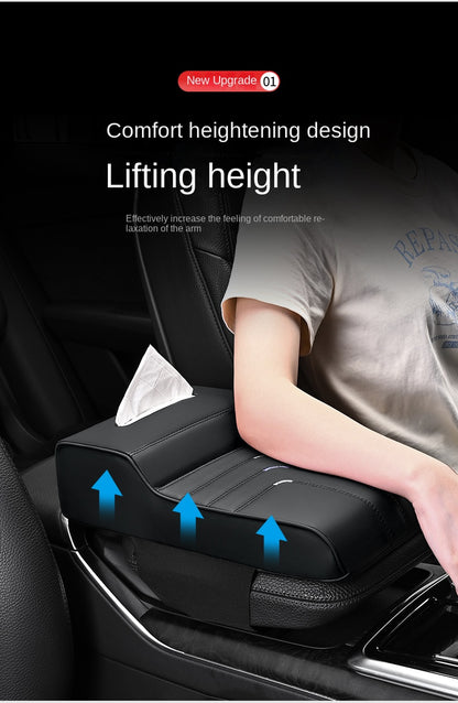 Car armrest heightening leather pillow (suitable for 99% of car models)