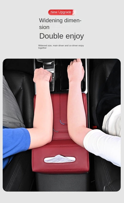 Car armrest heightening leather pillow (suitable for 99% of car models)