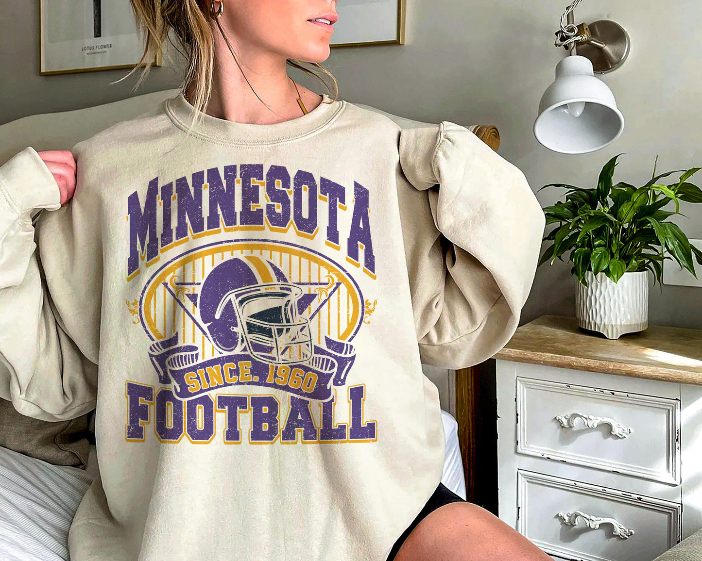 Minnesota Football Sweatshirt Viking Sweatshirt Crewneck Minnesota Football Crewneck Sunday Minnesota/ Minnesota Team Football Shirt