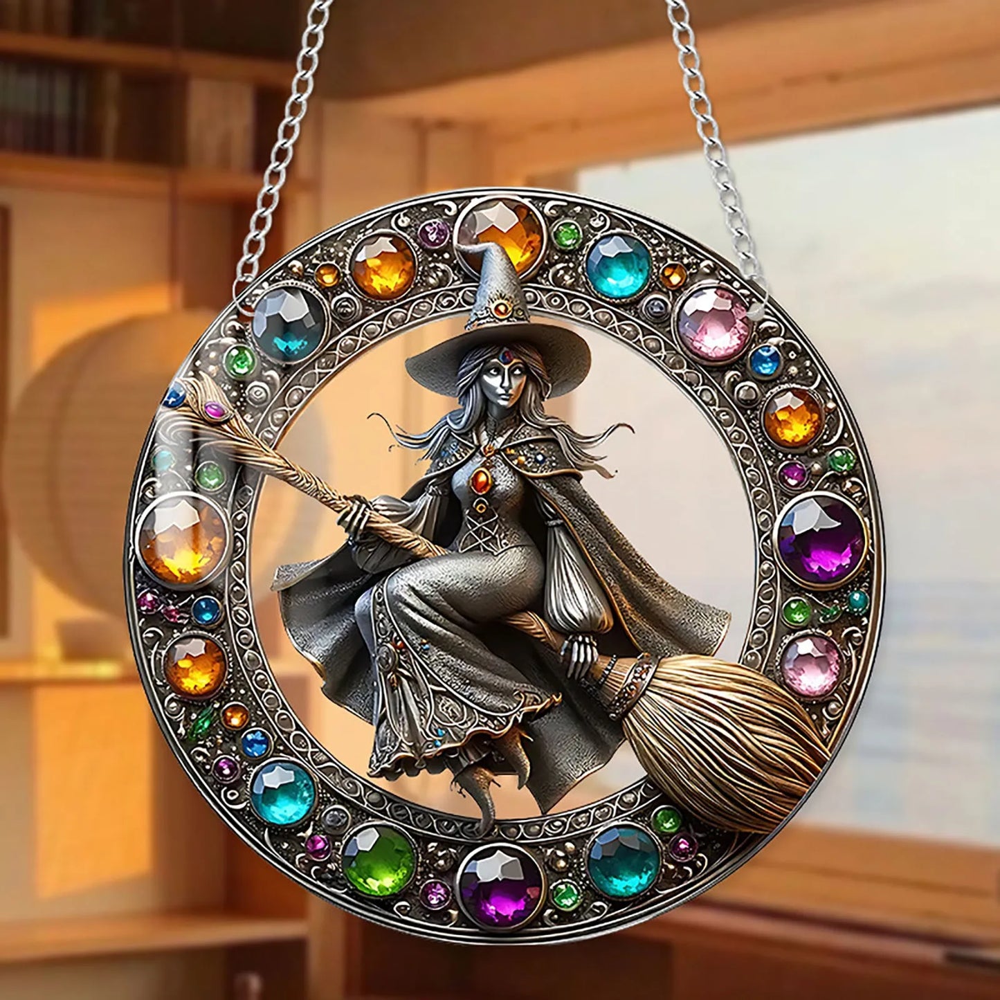 Beautiful Witch - Personalized Witch Window Hanging Suncatcher Ornament