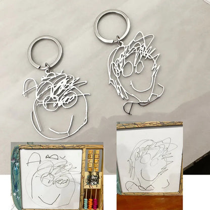 HOT SALE🔥Customized Drawing Keychain, Personalized Custom Photo Car Keyring Key Chains Jewelry