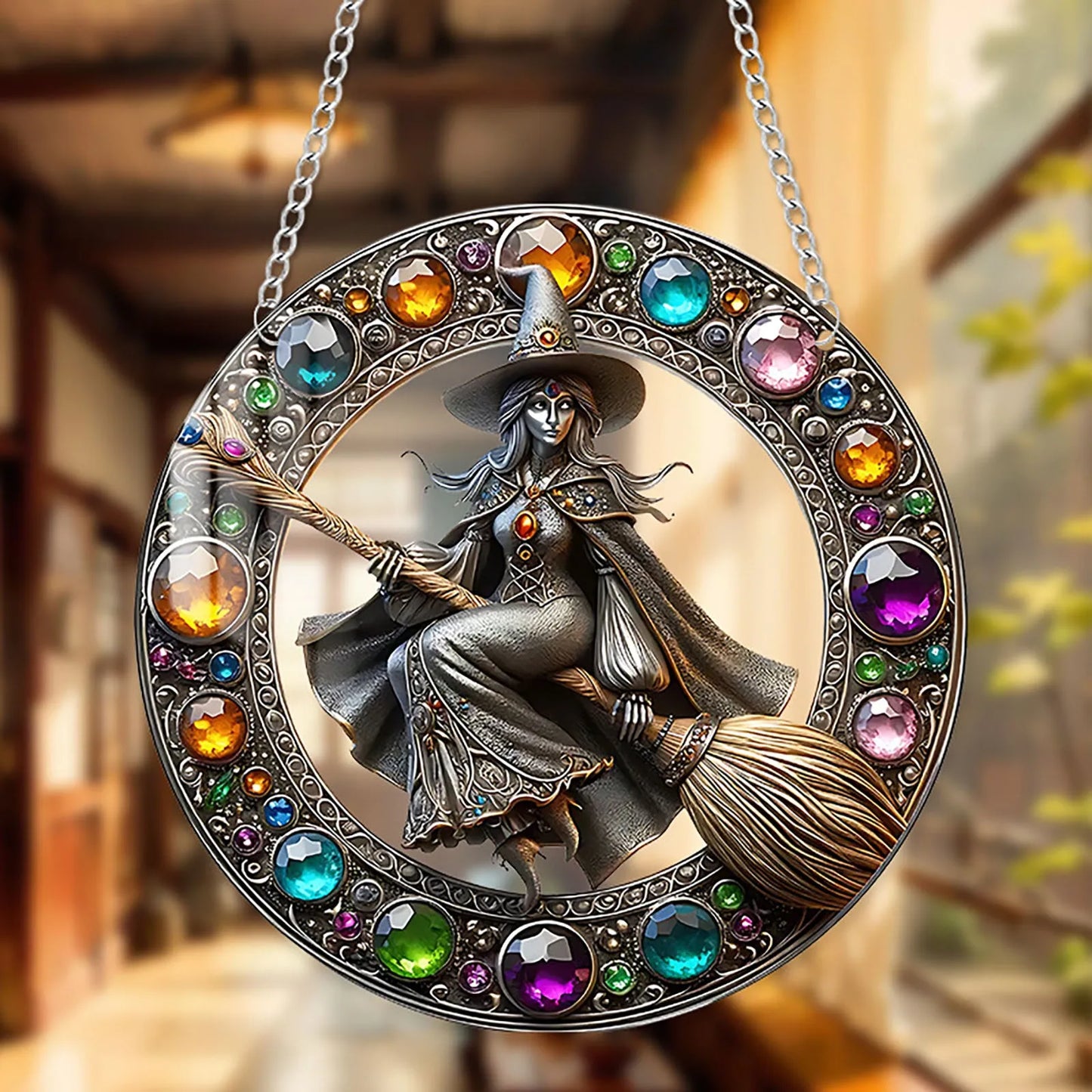 Beautiful Witch - Personalized Witch Window Hanging Suncatcher Ornament