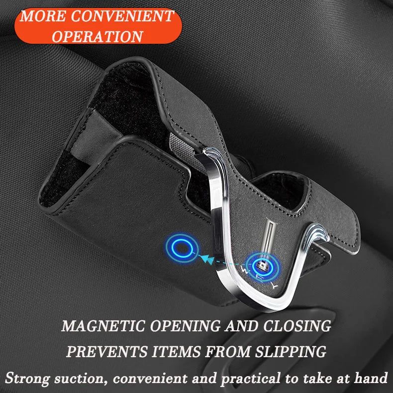 🔥HOT SALE 45% OFF🔻Car Multi-Functional High-Grade Leather Glasses Holder [Universal Fitment]