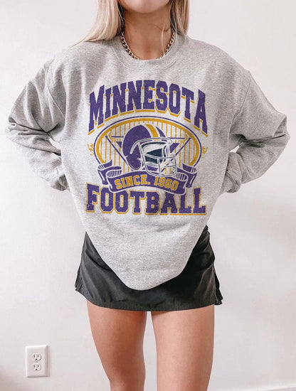 Minnesota Football Sweatshirt Viking Sweatshirt Crewneck Minnesota Football Crewneck Sunday Minnesota/ Minnesota Team Football Shirt